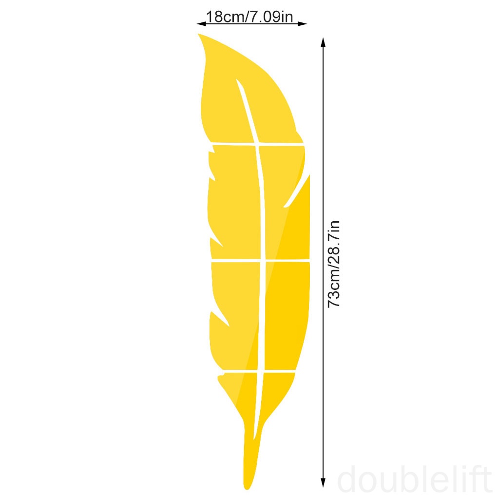 Miếng Dán Tường Trang Trí Hình Lông Vũ 3d Tráng Gương Bằng Acrylic Chống Thấm Nước