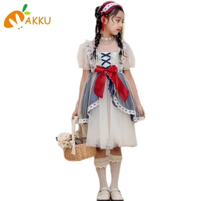 Đầm Công Chúa Lolita Phối Ren Và Nơ Xinh Xắn Cho Bé Gái 4-10 Tuổi