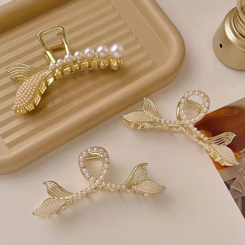 Kẹp Tóc Kim Loại Hình Đuôi Cá, Kẹp Gấp Tóc