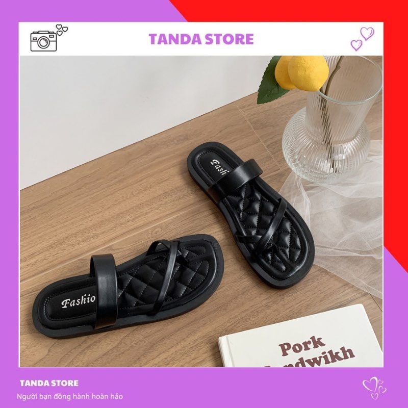 Dép nữ sandal xỏ ngón quai chéo đi biển  TANDA XN001