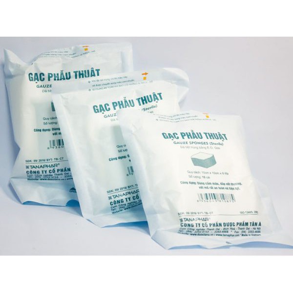 Gạc Phẫu Thuật Tiệt Trùng Tanaphar 8 Lớp ( Bịch 10 Gói)