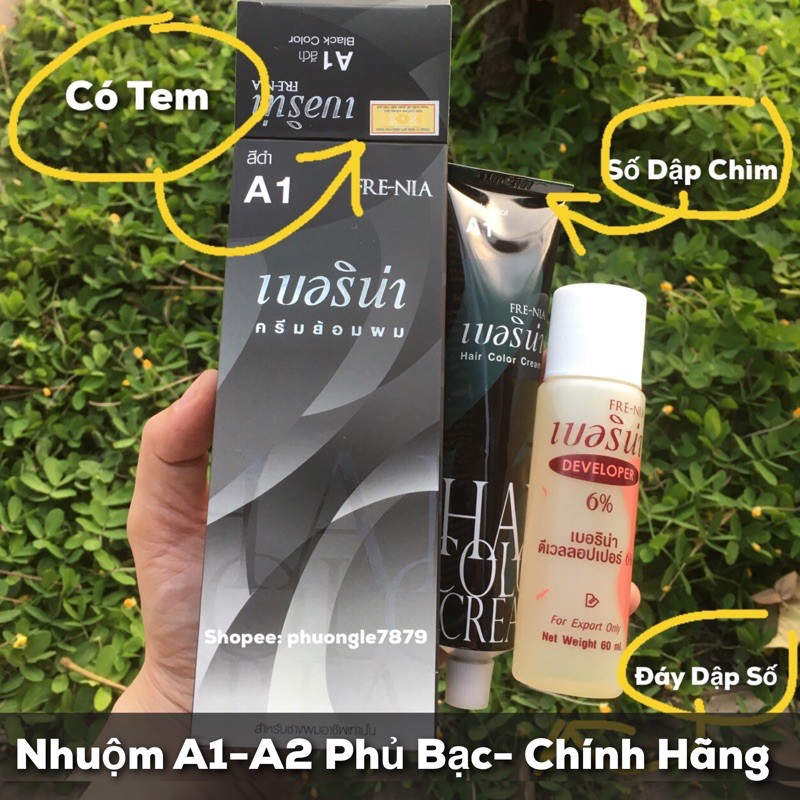 Nhuộm Đen Berina A1 - A2 Chính Hãng - Phủ Bạc 100%