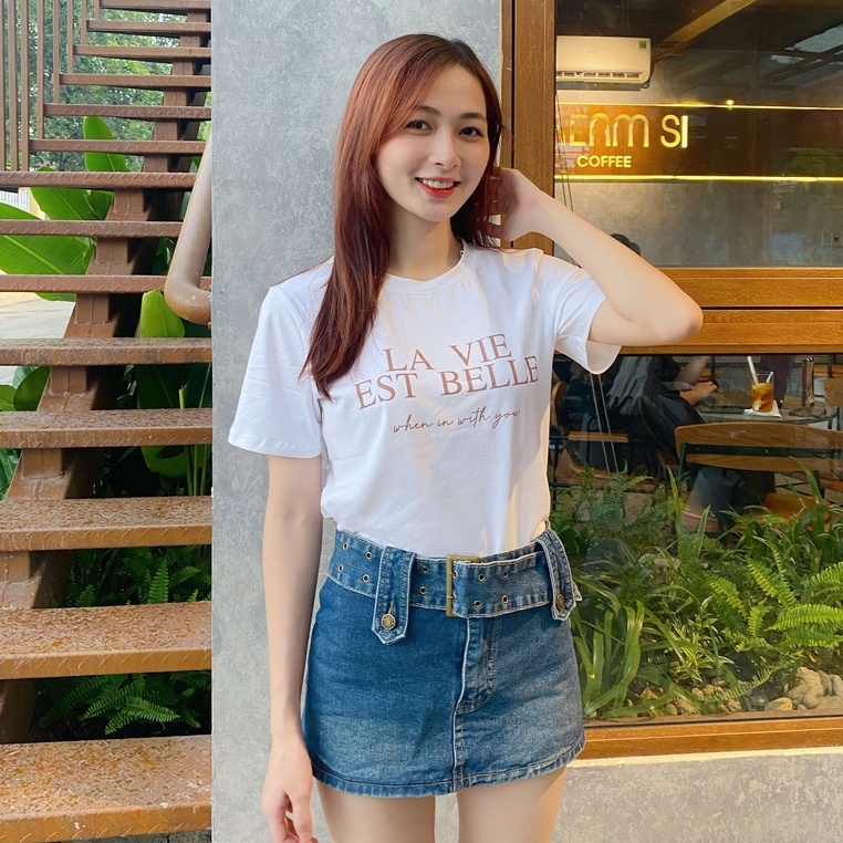 Áo thun HaLan La Vie phông cotton sang xịn mịn chính hãng