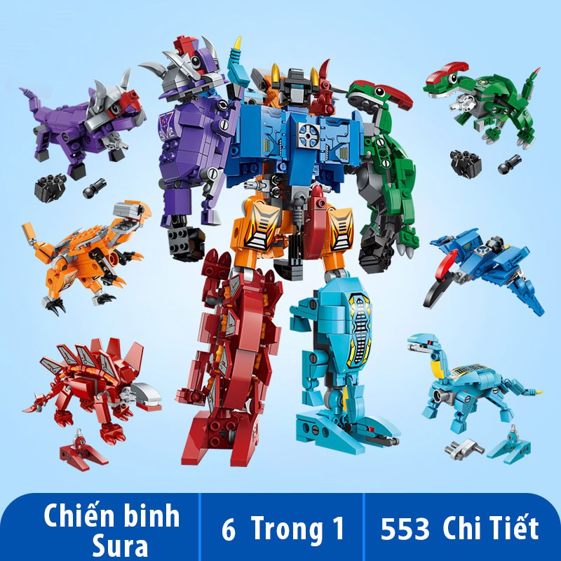 Đồ chơi lắp ghép robot bằng Nhựa ABS cao cấp  Bao gồm 6 hộp nhỏ tạo thành Chiến Binh Sura 553 chi tiết