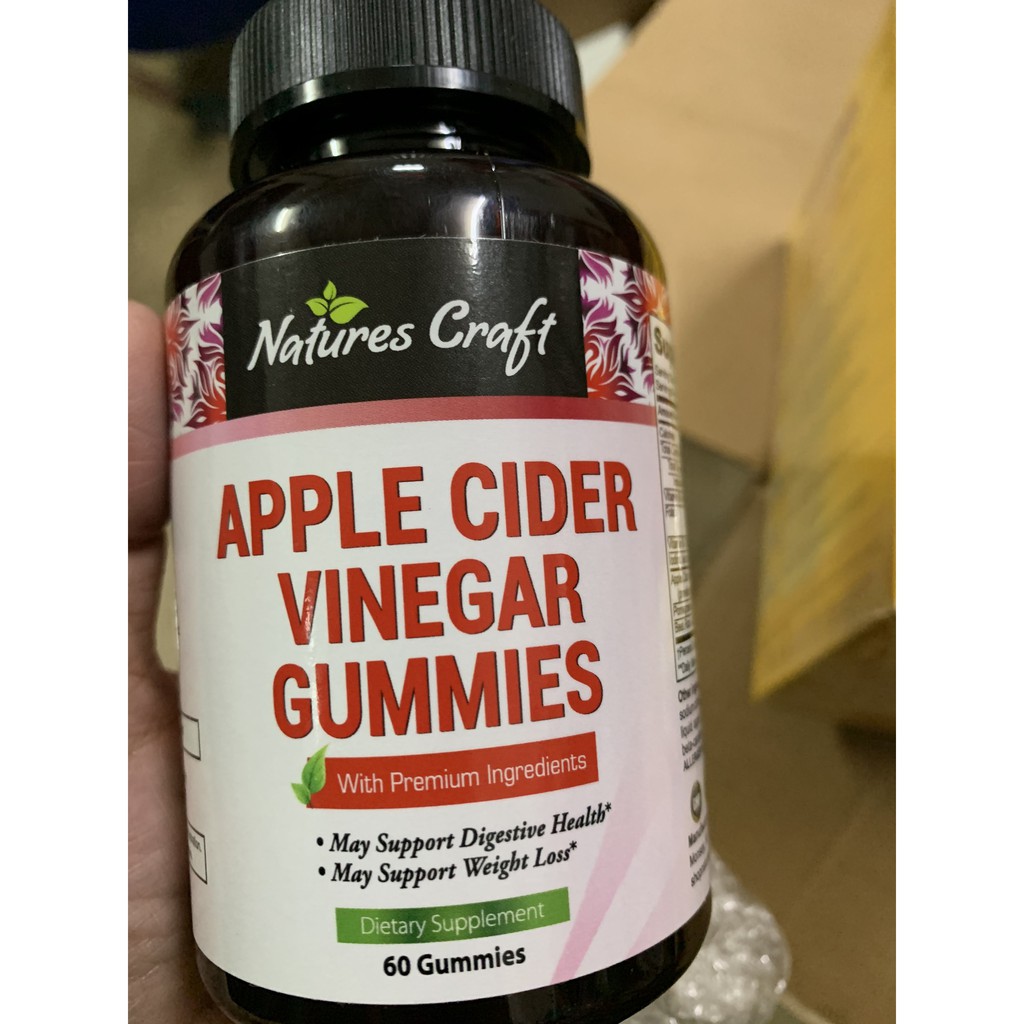 Kẹo dẻo vị giấm táo hỗ trợ giảm cân và tăng cường hệ tiêu hoá Natures Craft Apple Cider Vinegar Gummies 60 viên | BigBuy360 - bigbuy360.vn