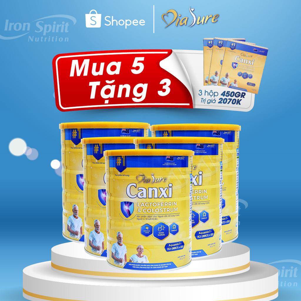 Sữa Diasure Canxi (COMBO 5 TẶNG 3 HỘP 450G ) -  Nano Canxi Phòng Chống Loãng Xương, Cải Thiện Vấn Đề Xương Khớp.