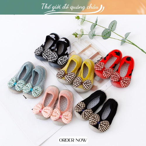 Giày bún nơ trẻ em cực xinh, chất liệu vải bún cực thoáng Hàng Quảng Châu CAO CẤP (GB8)