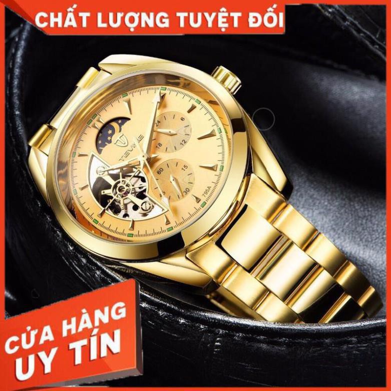 Đồng hồ nam tevise chính hãng automatic 795A dây thép nguyên khối (tặng kèm hộp , phụ kiện thâu dây)