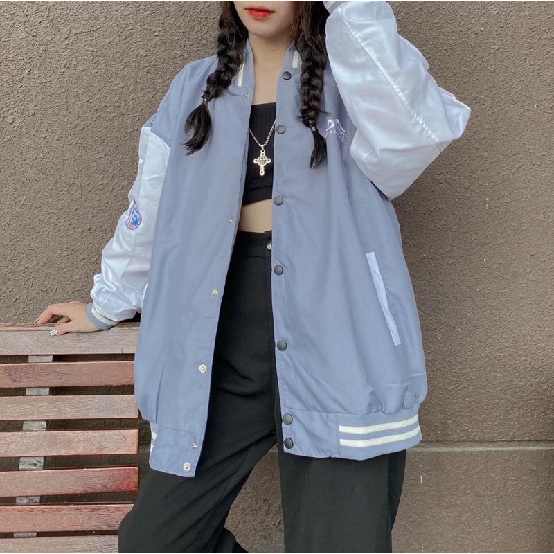 Áo khoác dù BOMBER BADGE form rộng Ulzang màu XANH/ĐEN/TAN 🦋/Nam nữ unisex ❤️ Jaystoree ❤️