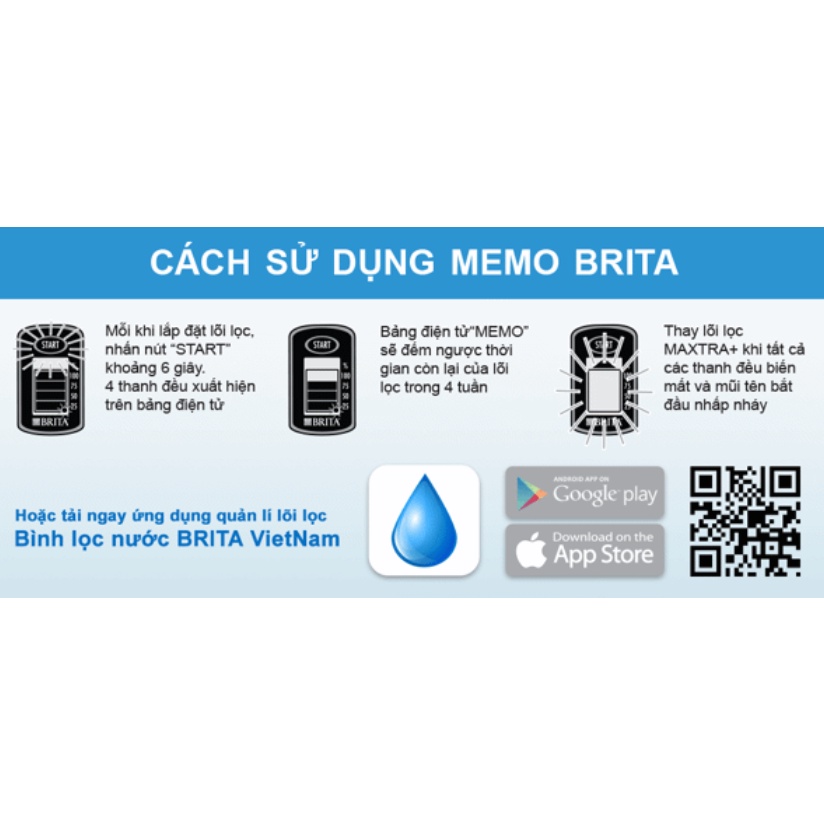 Bình lọc nước BRITA Marella Basic 2.4L có sẵn 1 lõi lọc Maxtra Plus [chính hãng Đức]