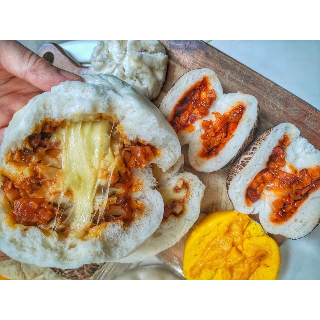 Bánh bao xá xíu phomai men tự nhiên