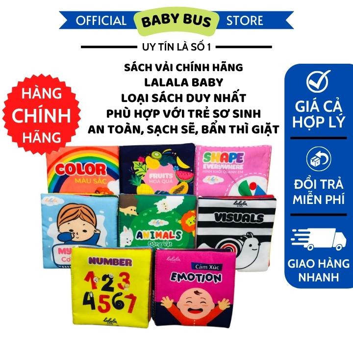 Sách vải song ngữ theo 8 chủ đề kích thích đa giác quan cho bé Lalala Baby - chính hãng made in Việt Nam