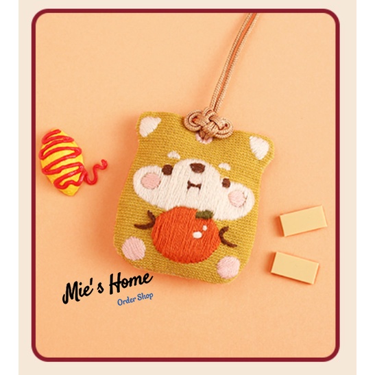 Bộ Kit DIY Cầu nguyện May Mắn thêu thùa Túi Thơm DIY Omamori /thêu bình an/mèo dễ thương trang trí túi thơm MIE Shop