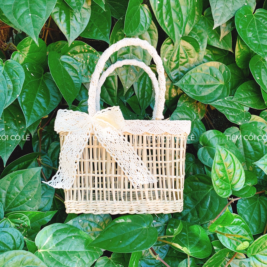 Làn cói thưa mini xinh xắn phụ kiện đi biển chụp ảnh decor - Tiệm Cói Cô Lê