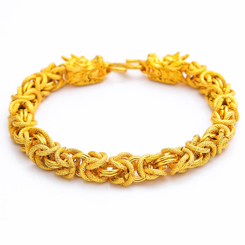 ⭐Kieser⭐Vòng Đeo Tay Bằng Đồng Mạ Vàng 24K Phong Cách Retro Thời Trang Cho Nam