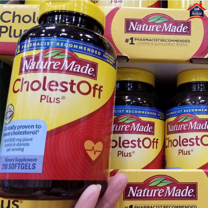(Hàng Oder) Viên Giảm Cholesterol Trong Máu Nature Made CholestOff Plus 210 viên