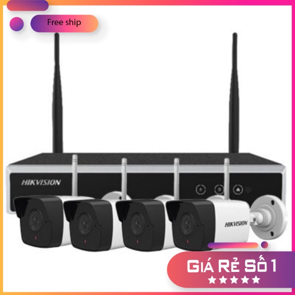 Bộ Kit 4 Camera IP Wifi 2MP Thế hệ mới HIKVISION NK42W0H