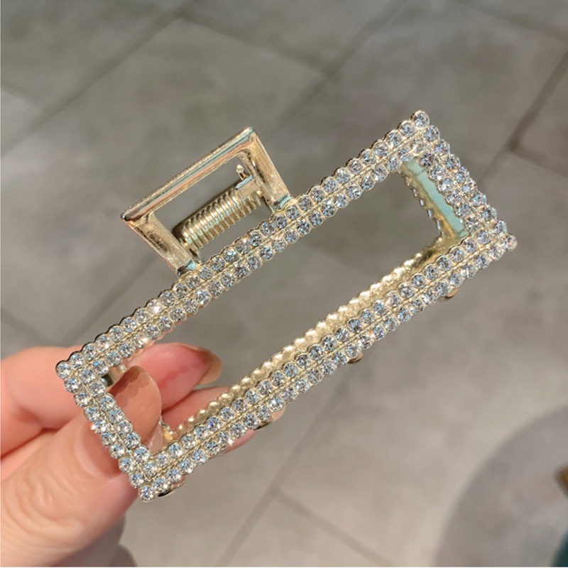 Kẹp Tóc Càng Cua Lớn Bằng Hợp Kim Đính Ngọc Trai Nhân Tạo Chống Trượt