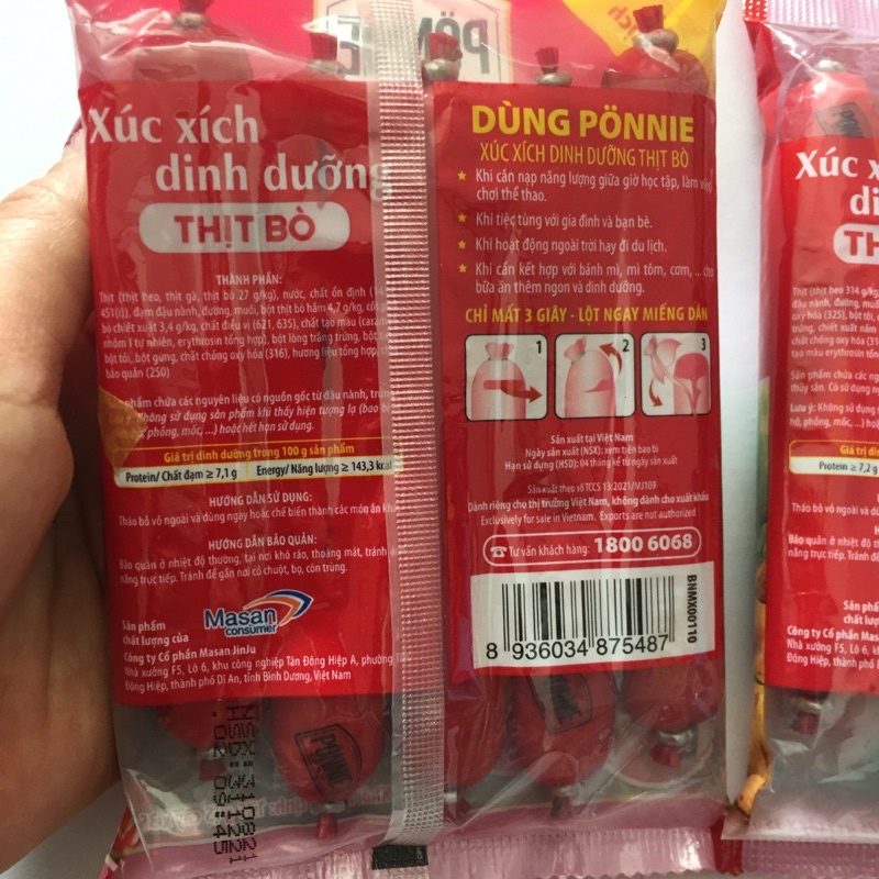 Xúc Xích Dinh Dưỡng Thịt Heo Ponnie gói 175g | BigBuy360 - bigbuy360.vn