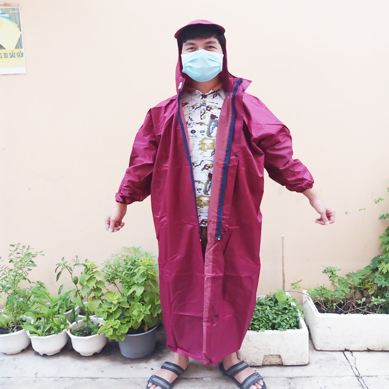 Áo Mưa Măng Tô Hàn Quốc, Áo Mưa Khoá Kéo Vải Dù Cao Cấp, Khổ To Rộng, Màu Sắc Tươi Sáng