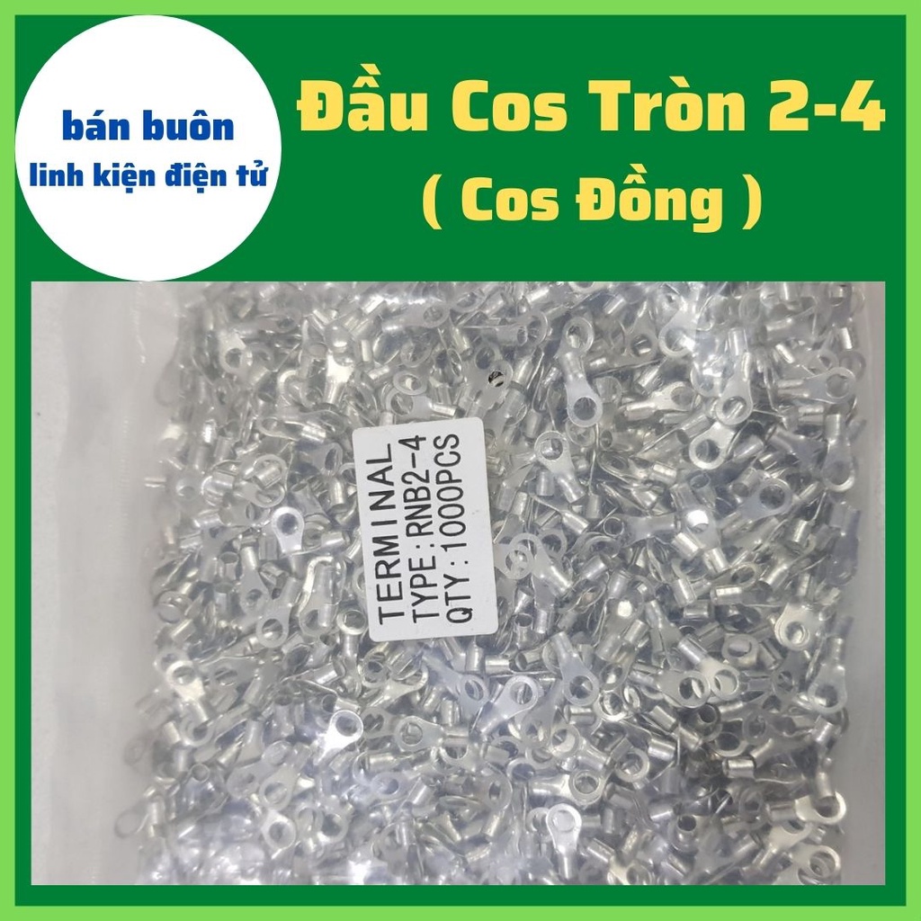 1000 Cos tròn trần 2-4, đầu cos tròn, cốt trần 2-4, đầu cos dây điện, SC2-4, cốt trần