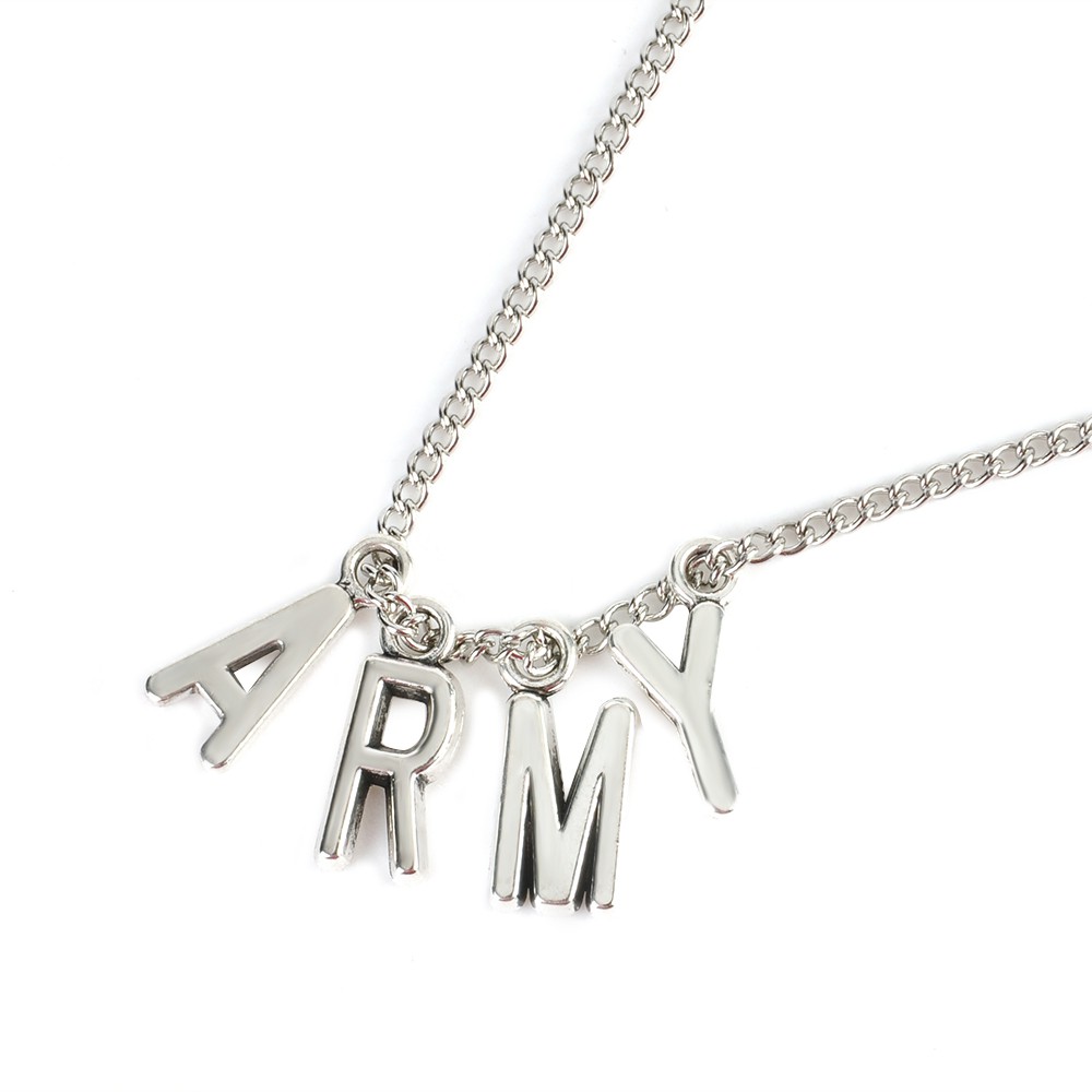 Dây chuyền phối mặt chữ ARMY phong cách Jimin dành cho fan nhóm nhạc BTS