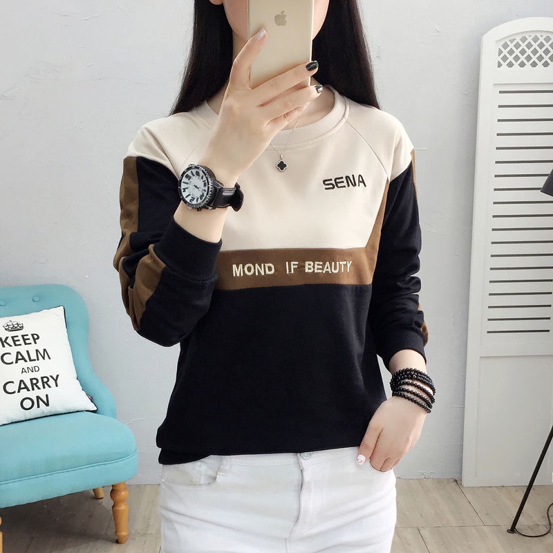 Áo thun tay dài dáng rộng thời trang thu đông mới 2021 cho nữ | BigBuy360 - bigbuy360.vn