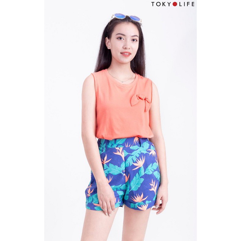 [Mã WABRSWK giảm 10% đơn 250K] Quần Shorts họa tiết Nữ TOKYOLIFE cạp khóa cao I9SHP501G