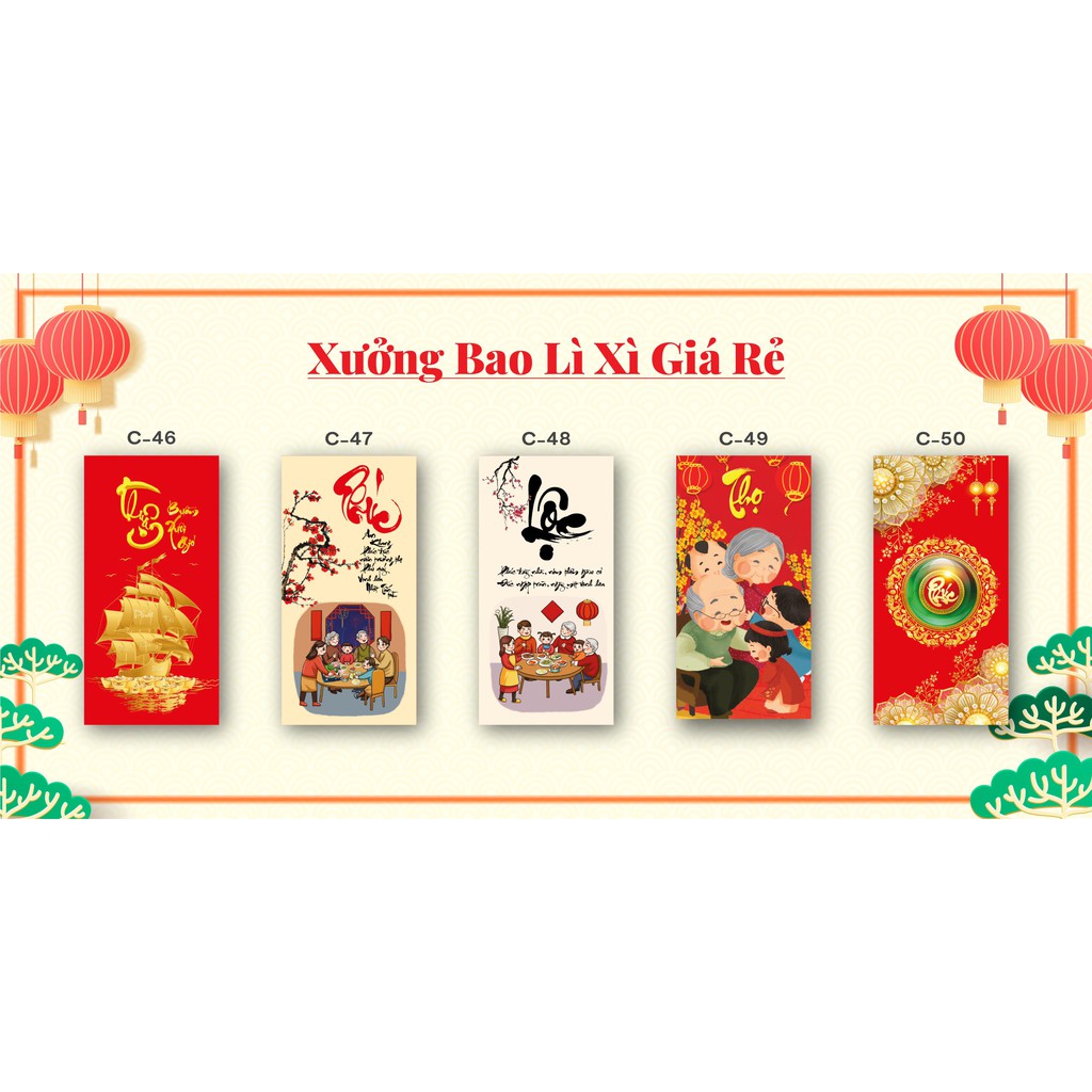 BAO LÌ XÌ TẾT 2021 NĂM TÂN SỬU ( 1 XẤP 10 CÁI )