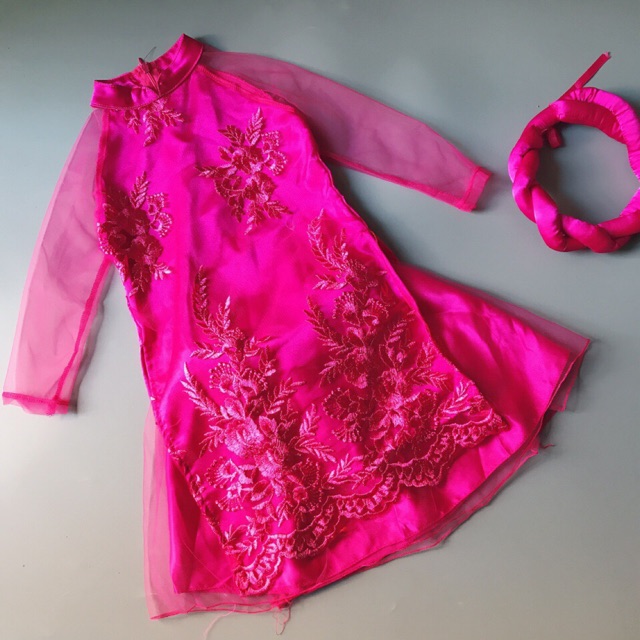 Set Áo dài thêu cho bé gái từ 9-15kg