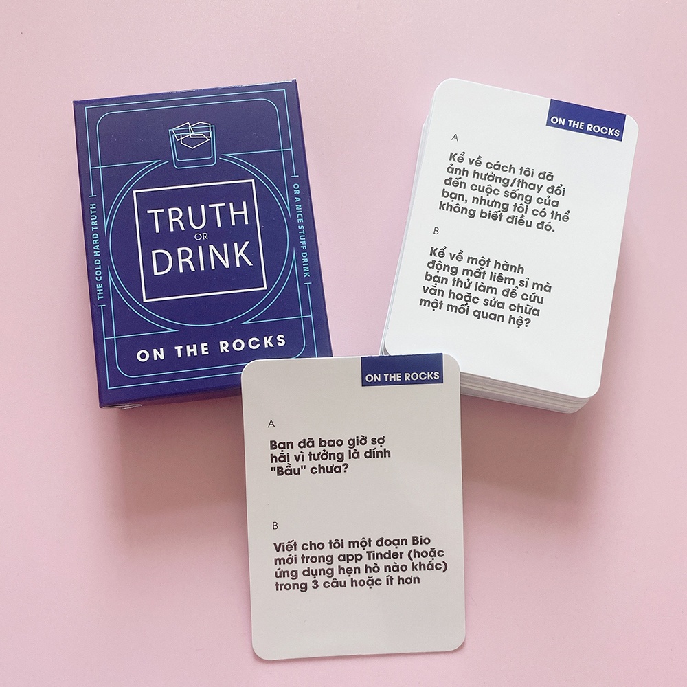 Bộ Bài Drinking Game Truth Or Drink Uống Rượu Bia On The Rocks 55 Lá Bài Tạo Cơ Hội Tìm Hiểu Gắn Kết Tình Bạn OTROCK