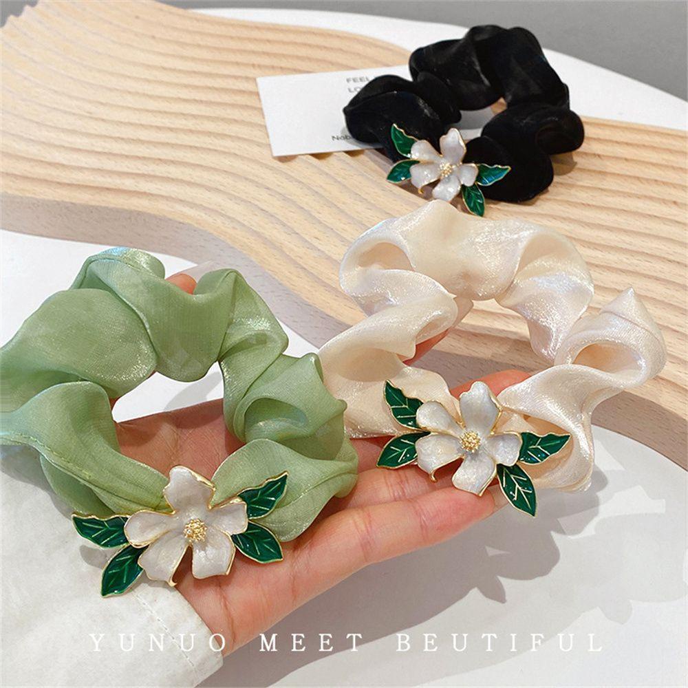 Dây Cột Tóc Co Giãn Đính Hoa Thời Trang Cho Nữ