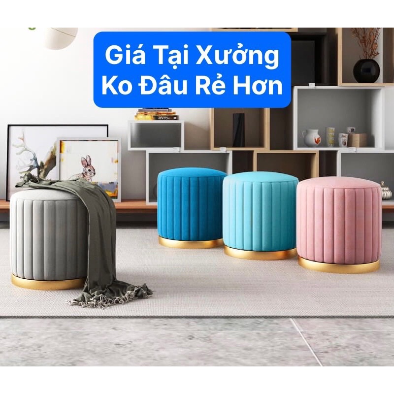 Ghế đôn SOFA , chân sắt tĩnh điện cho bàn trang điểm , trang trí phòng