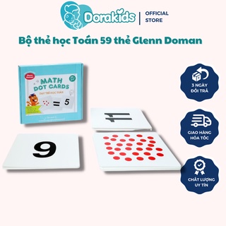 Bộ thẻ học thông minh, Bộ thẻ học toán 59 thẻ chuẩn Glenn Doman cho bé từ 0-6 tuổi khổ 21x21cm chất liệu Ivory cao cấp