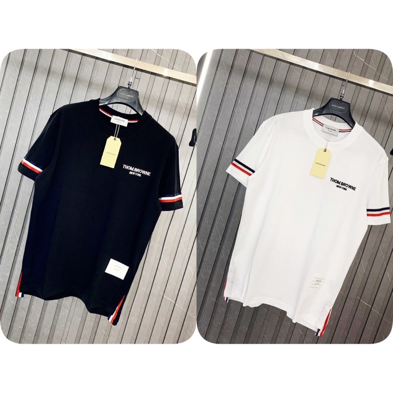 Áo Thun Nam Thom Viền Trắng Đỏ Siêu Hot - Áo Phông Nam Thom Chữ Trước Ngực Siêu Đẹp