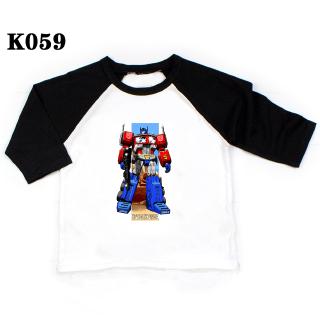 Áo thun tay dài in họa tiết robot biến hình thời trang cho bé trai