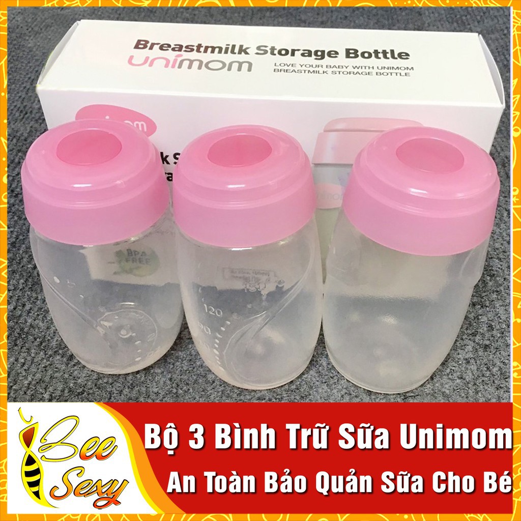Bộ 3 bình trữ sữa Unimom - 150ml