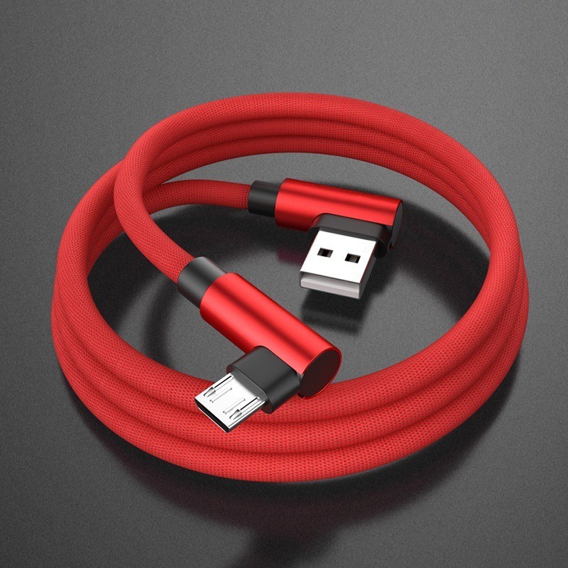 L Cáp uốn cong sạc nhanh Bện Micro USB loại C