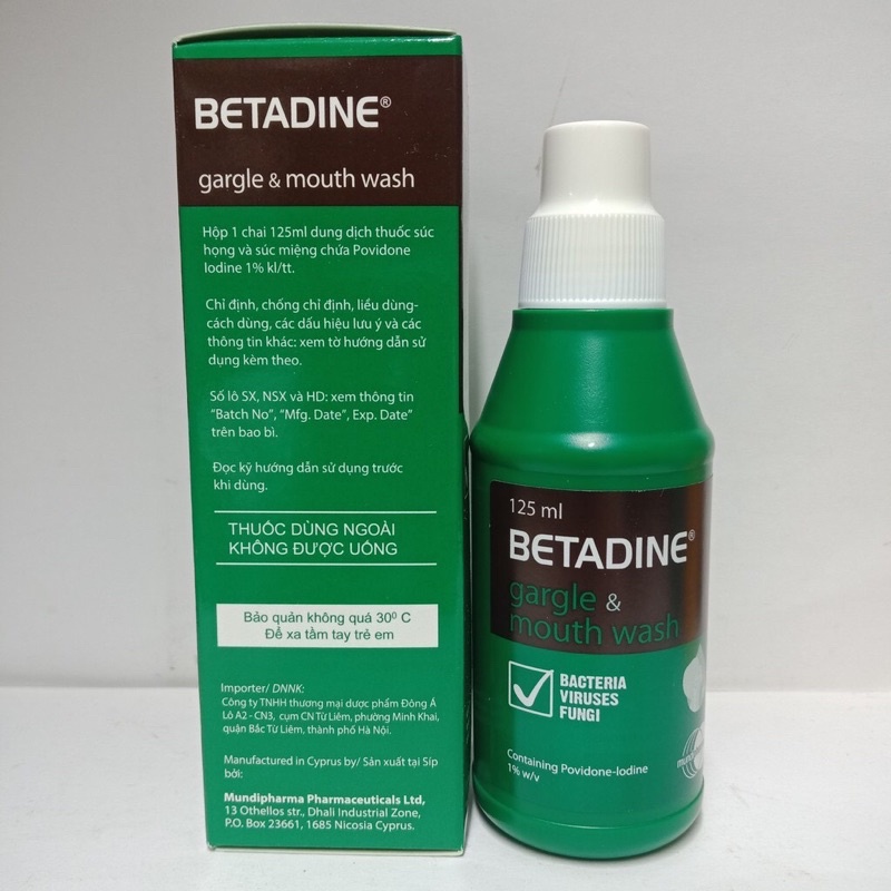 DUNG DỊCH SÚC MIỆNG BETADINE LỌ 125ML