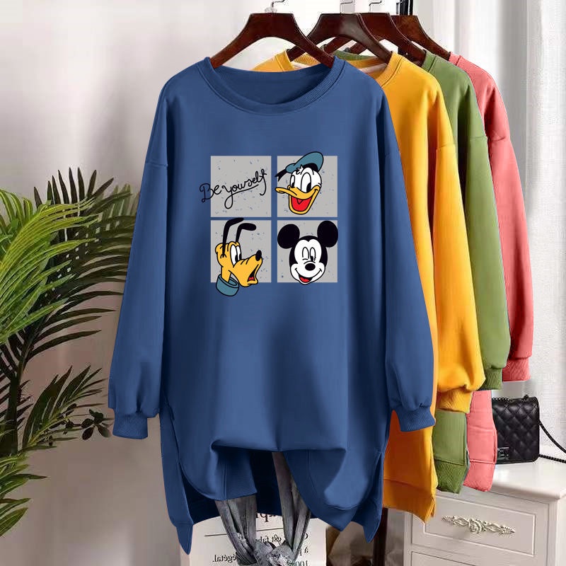 Áo Sweater Tay Dài Dáng Rộng In Họa Tiết Hoạt Hình Phong Cách Hàn Quốc Thời Trang Mùa Thu Cho Nữ C9569 [40-150KG]