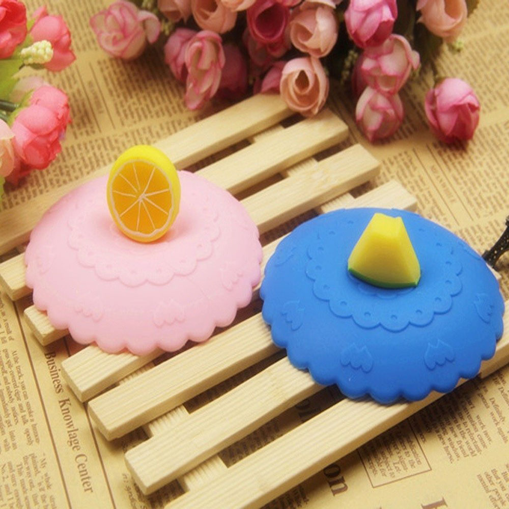 Nắp Đậy Cốc Nước Bằng Thủy Tinh Chống Bụi Hình Trái Cây Dễ Thương