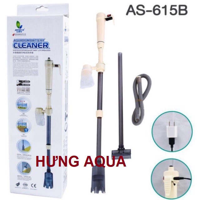 Hút Cặn Bể Cá - máy hút cặn bể cá vệ sinh bể cá chạy điện và pin CLEANER AS-615B đa năng 2 in 1 (bán chạy)