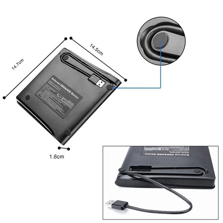 Box ổ DVD 12.7mm chuẩn SATA USB3.0 BX40