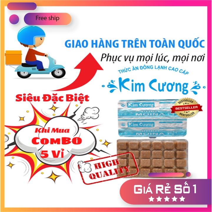 Bobo kim cương-combo 5vỉ 550g-thức ăn chăm sóc cho cá con,cá bột - ảnh sản phẩm 1