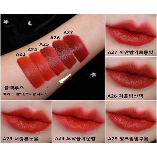 [Auth Hàn - Mẫu Mới] Son Kem Lì Black Rouge Ver 5 Màu Cam Nâu Nude A23 Vintage Sunset