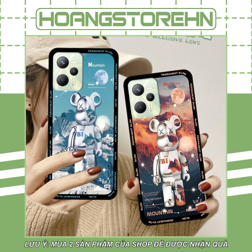 Ốp Realme C35 / Narzo 50A Prime in hình họa tiết Mountain, Be@rbrick dễ thương (T13 - T18)