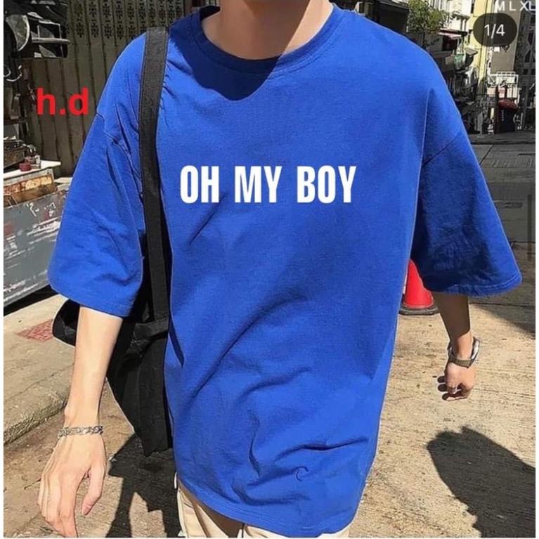 Áo thun form rộng tay lỡ nam nữ logo OH MY BOY chất cotton nam nữ unisex freesize gái rẻ