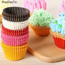 Set 100 Cốc Giấy Dùng Làm Bánh Cupcake màu dễ thương
