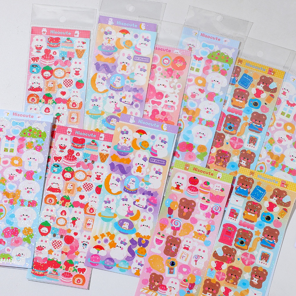 Hình Dán Con Vật lấp lánh,Stickers trang trí Toploader,card