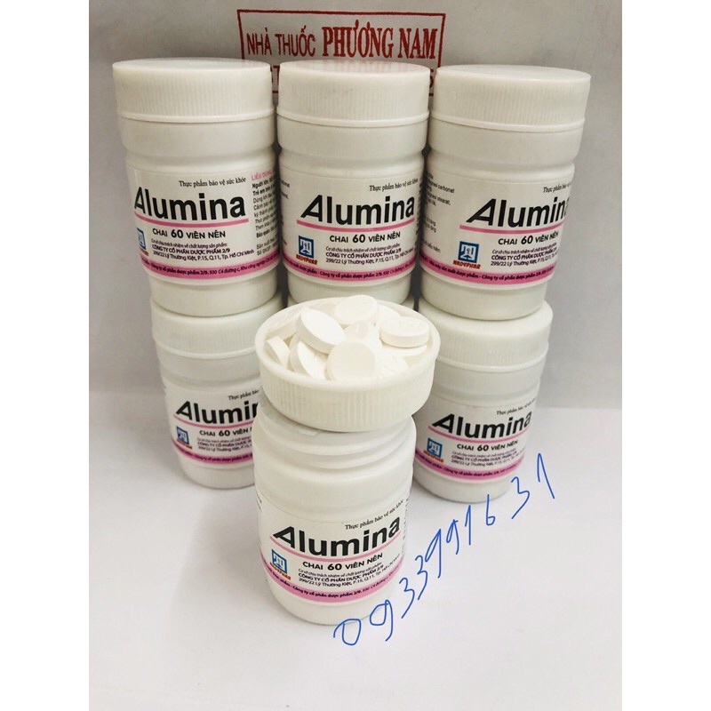 ALUMINA Viên nhai hỗ trợ viêm loét dạ dày, tá tràng - Chai 60 viên - NHÀ THUỐC SÀI GÒN